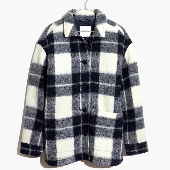 Madewell Jackets & Blazers - Madewell Navy and White Checkered Jacket